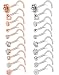 Tornito 20G 20Pcs Stainless Steel Nose Screw Studs Rings CZ Nose Ring Labret Nose Piercing Jewelry for Men Women (A1:20Pcs)