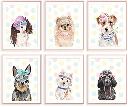 VICBOU 6 Pcs Watercolor Cute Dog Wall
