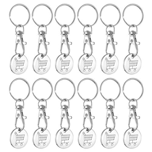 BORISCA 12 Pcs Extracteur de Caddie, Porte-Clés avec Jeton de Chariot, Boîte de Rangement Jeton...