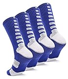 DILIBA Elite Basketball Socks Cushion Athletic Crew Football Socks for Men's Youth Boys Royal Blue