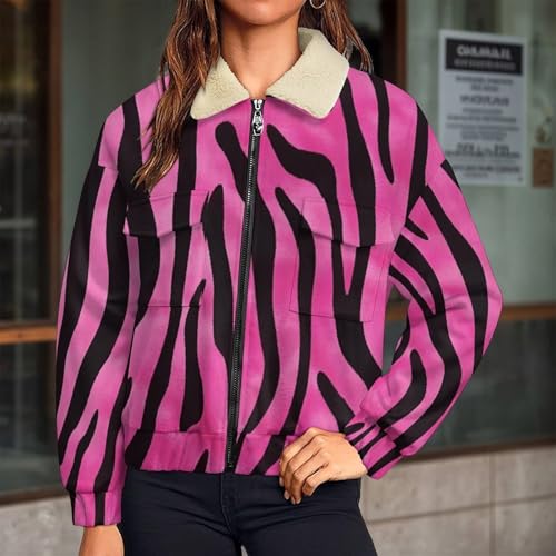Chaqueta de forro polar para mujer abrigo grueso y suave de felpa con cremallera 2