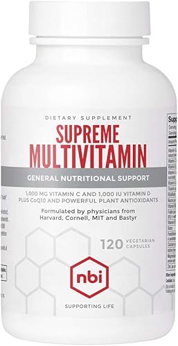 Supreme Daily Multivitamínico con vitamina A, C, D, E, K, B6 y B12 | Suplemento multimineral para hombres y mujeres | Cápsulas vegetales de 120