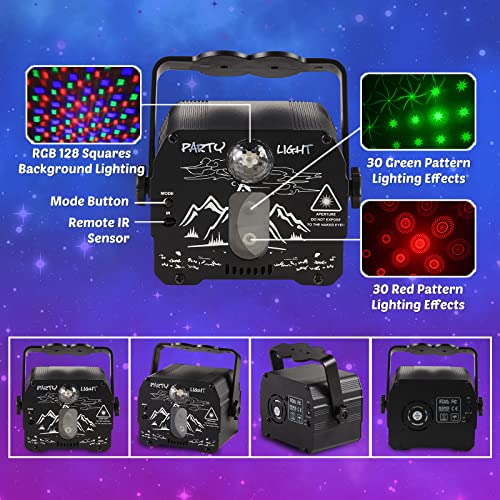 Party Light Dj Disco Lights Sound Activated Mini Laser Light With Remote Control Usb Charrging For Indoor Parties Disco Stage Show Hoilday Christmas #TOP5
