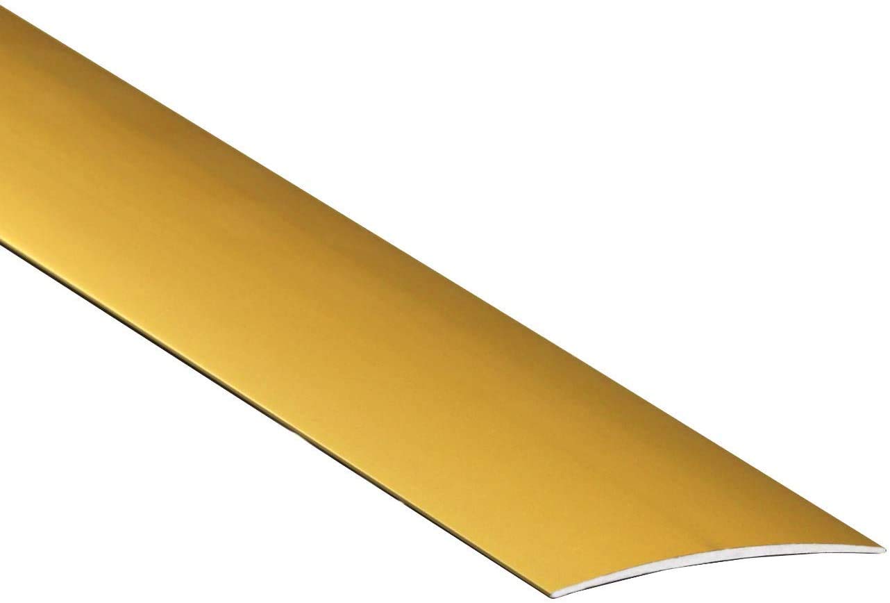 Cezar Gold 2M Self Adhesive Aluminium Threshold Strip 60Mm Door Floor Trim Transition Lposk Tmw Profiles (Gold)