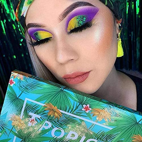 Docolor Makeup Brushes 10 Piece Makeup Brushes Set + 34 Colors Tropical Eeyshadow Palette Pigmented Matte Shimmer Metallic Blendable Soft Cream Powder Makeup Eye Shadow Palettes For Christmas Gift #TOP2