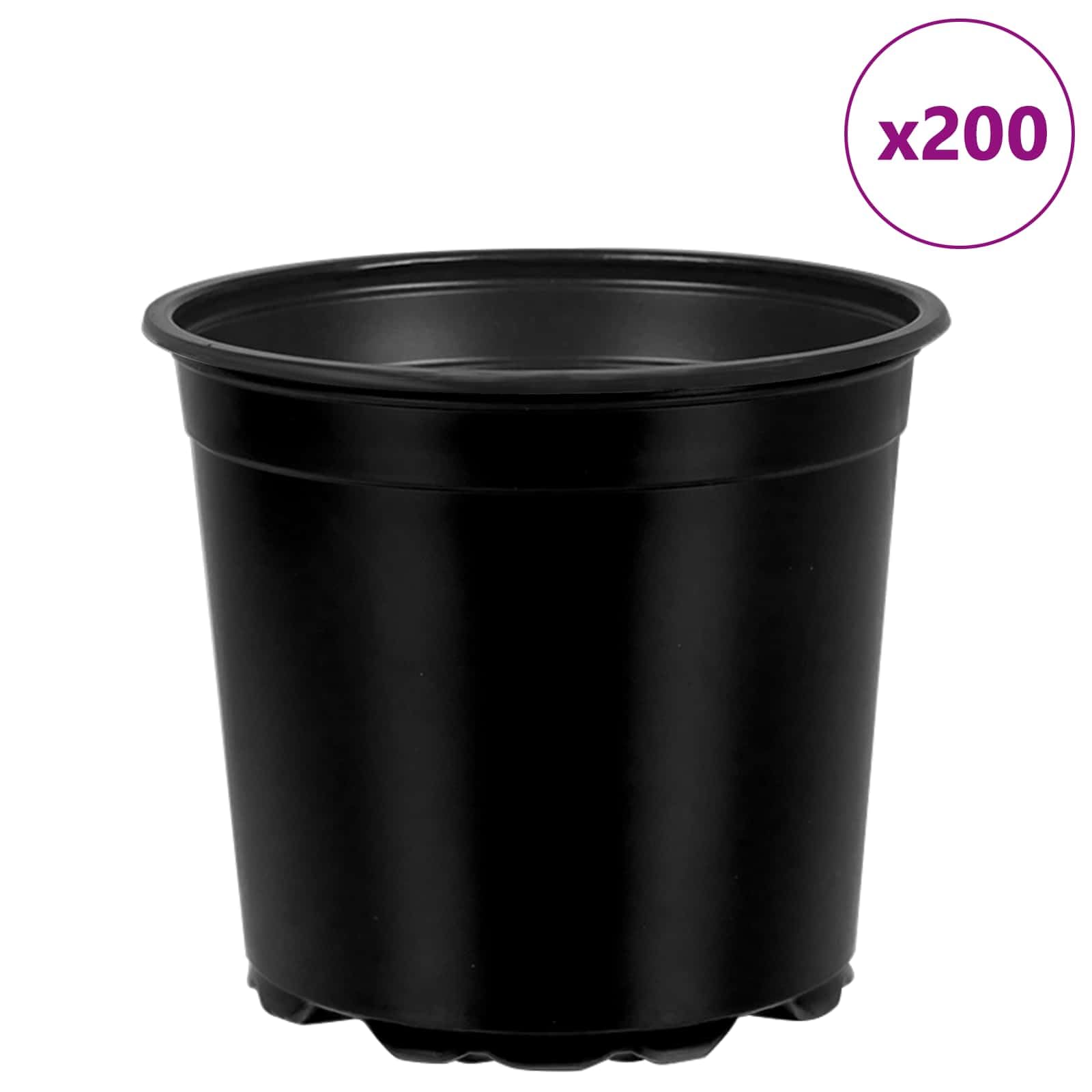 Doniczka 50 sztuk czarna 15 x 15 x 13 cm tworzywo sztuczne, nowoczesna cylindryczna do roślin wewnątrz na zewnątrz z otworami drenażowymi