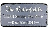 Handcrafted and Customizable House Slate Plaque - Home Address Plaque