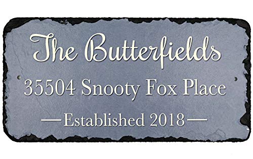 Handcrafted and Customizable House Slate Plaque - Home Address Plaque