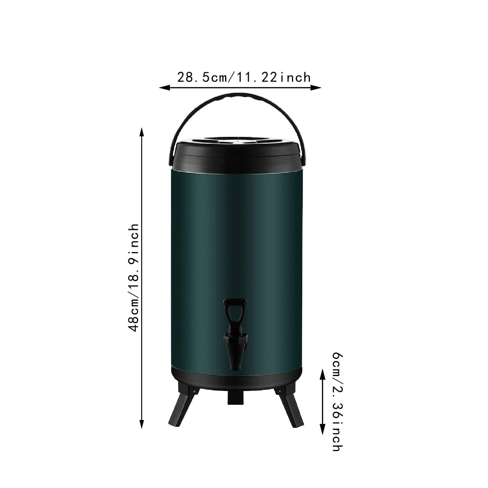 Cubo de Bebidas de Acero Inoxidable con Aislamiento Térmico Y Grifo, Doble Pared, Depósito para Café Y Zumos, Apto para Hostelería, tal como se describe, 18l