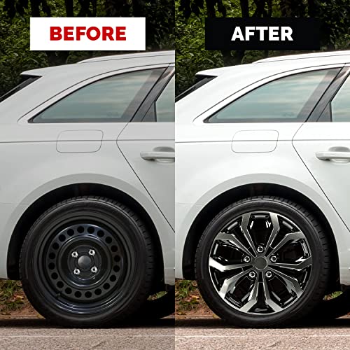 Pilot Automotive WH138-16GB 16 Inch Spyder Black & Gunmetal Grey Universal Hubcap Wheel Covers For Cars - Set Of 4 - Fits Most Cars - Image 6