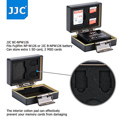 Jjc Water-Resistant Camera Battery Case For Fujifilm Fuji Np-W126 Np-W126S Battery X-T100 X-A5 X-H1 X100F X-A10 X-Pro2 X-Pro1 X-T3 X-T2 X-T1 X-T20 X-T10 X-E3 X-E2S E2 X-A3,W/Sd Msd Memory Card Slots #TOP4