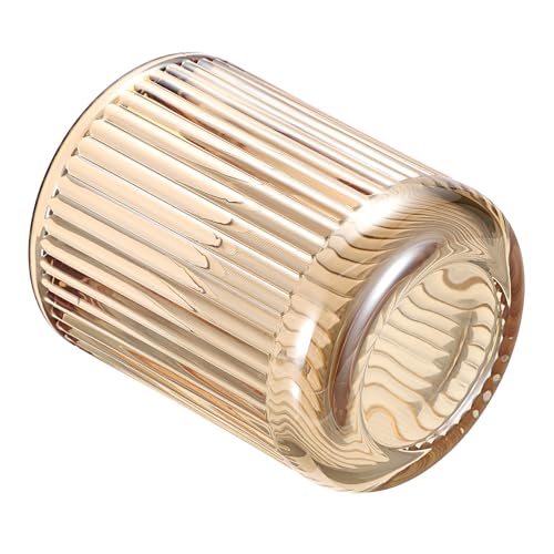 OGANAZI 2 Stück Glas Wattepads Box Wattestäbchen Behälter Set Bernstein Wattepadspender Rund Kosmetik Organizer Kleinteile Aufbewahrungsboxen für Beauty-Ei, Zahnseide, Tampon, Haarschmuck, Badesalz