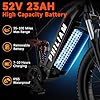 Electric Bike for Adults, 3000W Dual Motor Ebike with 52V 23Ah Battery, 37 MPH & 100 Miles Range, Off-Road 26"x 4" Fat Tire E-bike, Full Suspension & City Commute Ebike for Men Women, 2 Seater Bicycle #2