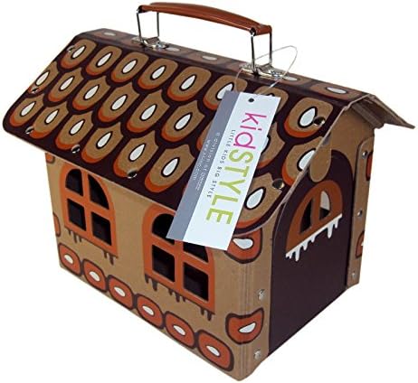 kidSTYLE Cabin Carrying Case - for Toy Storage, Play, Collecting, Decorative Display. Colorful, Attractive Storage & Sturdy Play Case. Made with a Durable 100% PCW Eco-Fiberboard, Brown Color