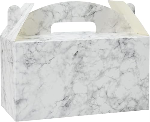 HUAPRINT Cajas de dulces de mármol grandes a granel, cajas a dos aguas paquete de 30 unidades de 9.45 x 5 x 5 pulgadas, cajas de regalos para fiesta