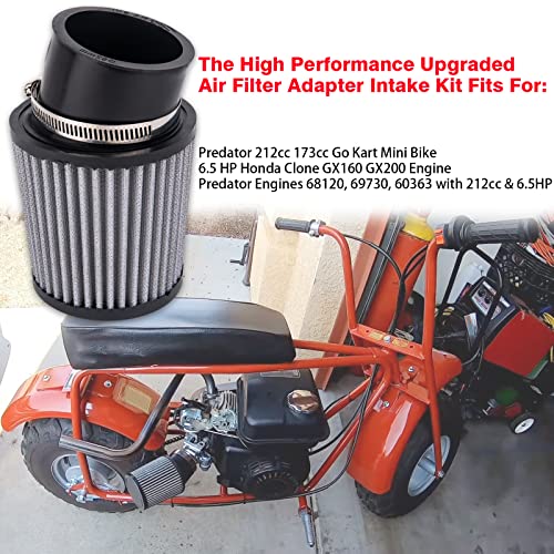 Upgrade Air Filter Adapter Intake Kit For Predator 212Cc 173Cc 6.5 Hp Honda Gx200 Gx160 196Cc Colema Ct200U Trail Ct200U-Ex Bt200X Monster Moto Mm-B212 Engine Go Kart Racing Mini Bike With Spark Plug #TOP1