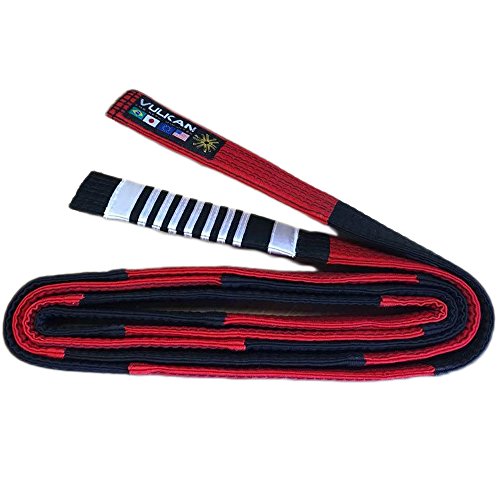 Vulkan Fight Company Brazilian Jiu Jitsu, BJJ Coral Belt for Martial Arts Sports, 7 Stripes, A5