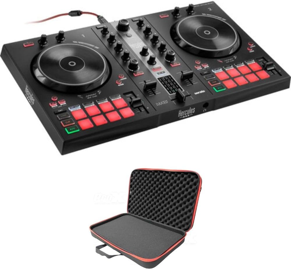 Hercules DJ Control Inpulse 300 MK2 2-Deck USB DJ Controller for Serato DJ Lite and DJUCED Bundle with ProX XB-DJCS ZeroG Ultra Lightweight Bag
