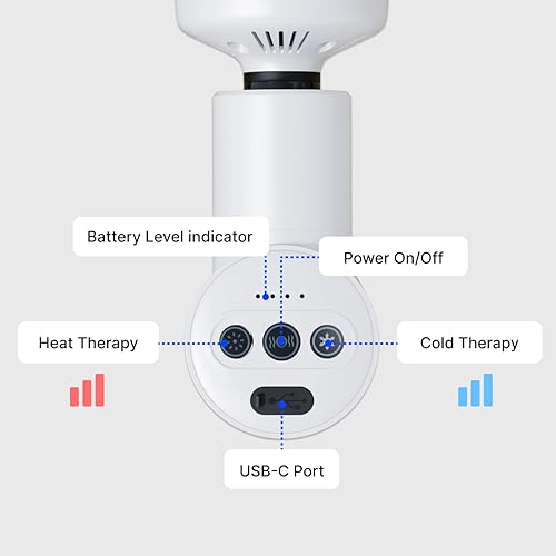 Miniatura 4 de MORELIFE VivaPulse - Masajeador avanzado de tejido profundo con terapia de calor y frío, potente pistola de masaje portátil, para relajación