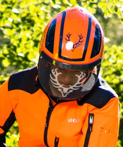 Foto von Protos Forsthelm/Schutzhelm KOX Edition mit Gehörschutz und Visier Integral Forest Orange/Blau KOX Edition Orange/Blau mit Ätzmetallvisier F39