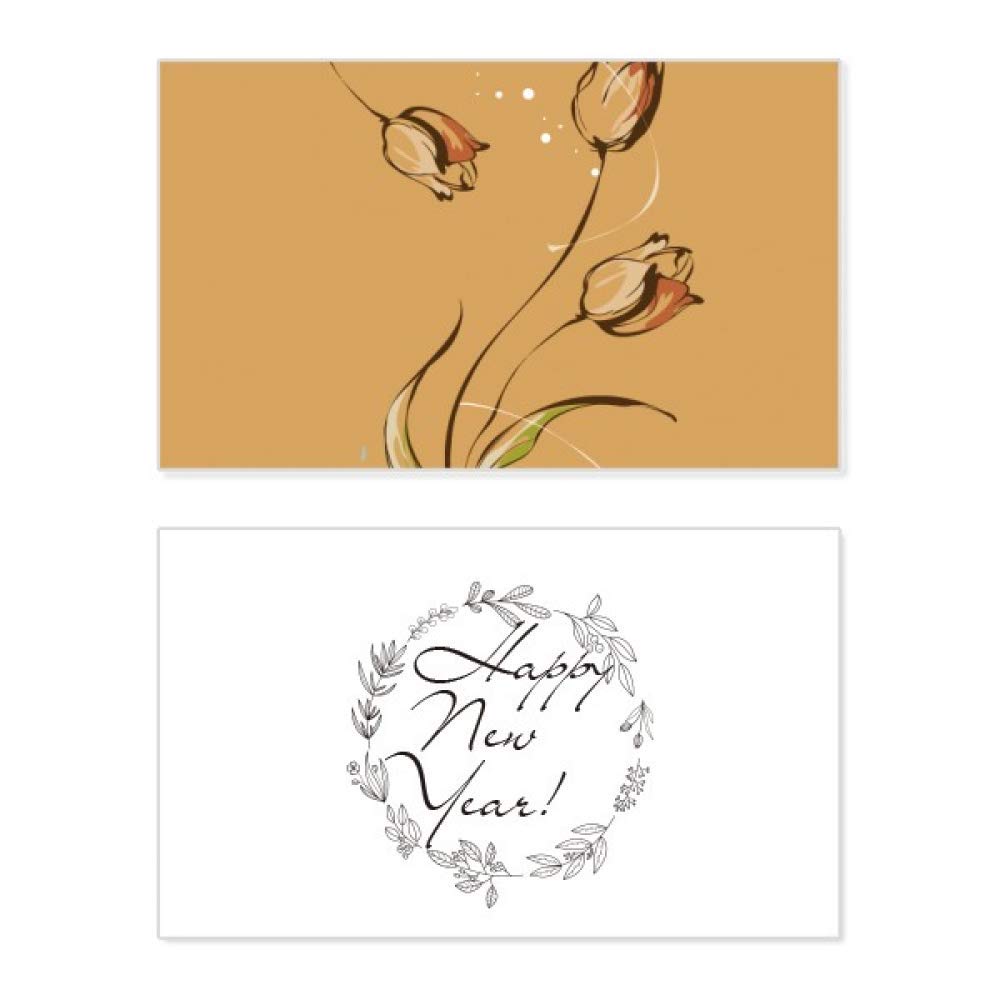 Tarjeta de Año Nuevo Tulip con flores elegantes para felicitar las fiestas a tus seres queridos 5