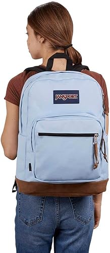 Vista 18 de JanSport Right Pack - Mochila para viajes, trabajo o portátil con parte inferior de piel de gamuza y bolsillo para botella de agua, color rosa Rosa