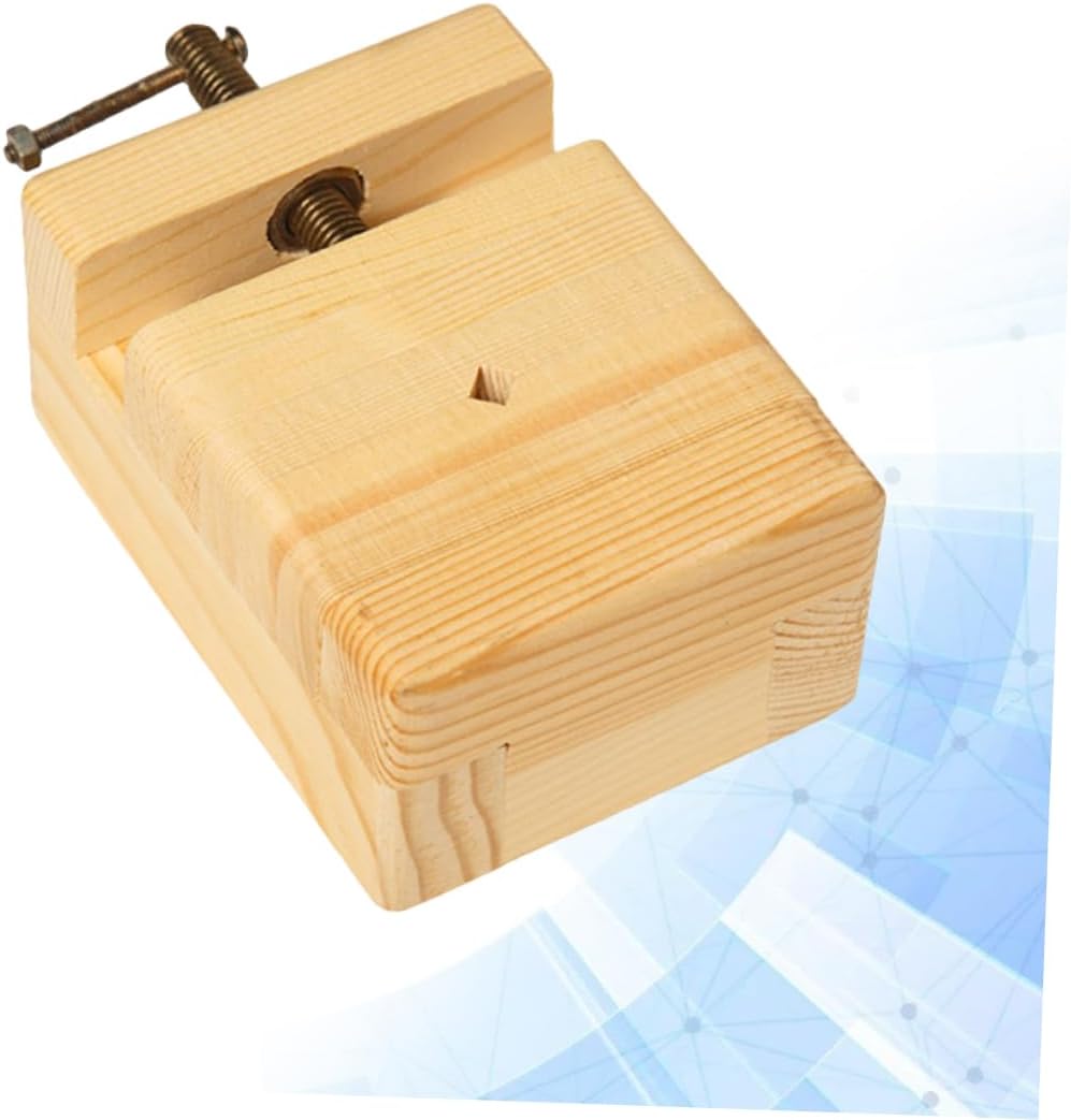 OSALADI Pine Solid Wood Carving Fixing Tool 3.74X2.55X1.77 Inch Engraving Clamp for Seal Stamp and Small Craft Holding Woodcarving Tools
