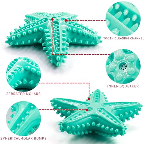 LiuMelinda Dog Chew Toys for Aggressive-Chewers - Indestructible Dog Toy for Aggressive Chewer,Tough Chew Toys for Dogs (Rubber Blue-Starfish)
