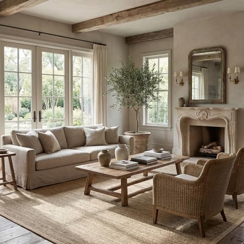 nuLOOM 5x8 Elijah Seagrass Area Rug, Beige, Solid...