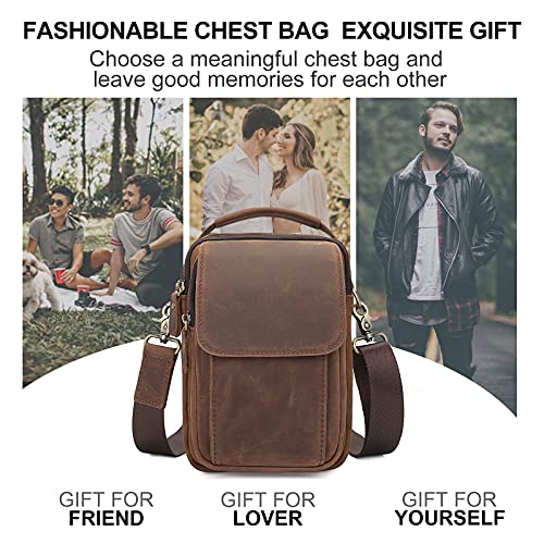 Image of Augus Genuine Leather Small Messenger Bag Crossbody