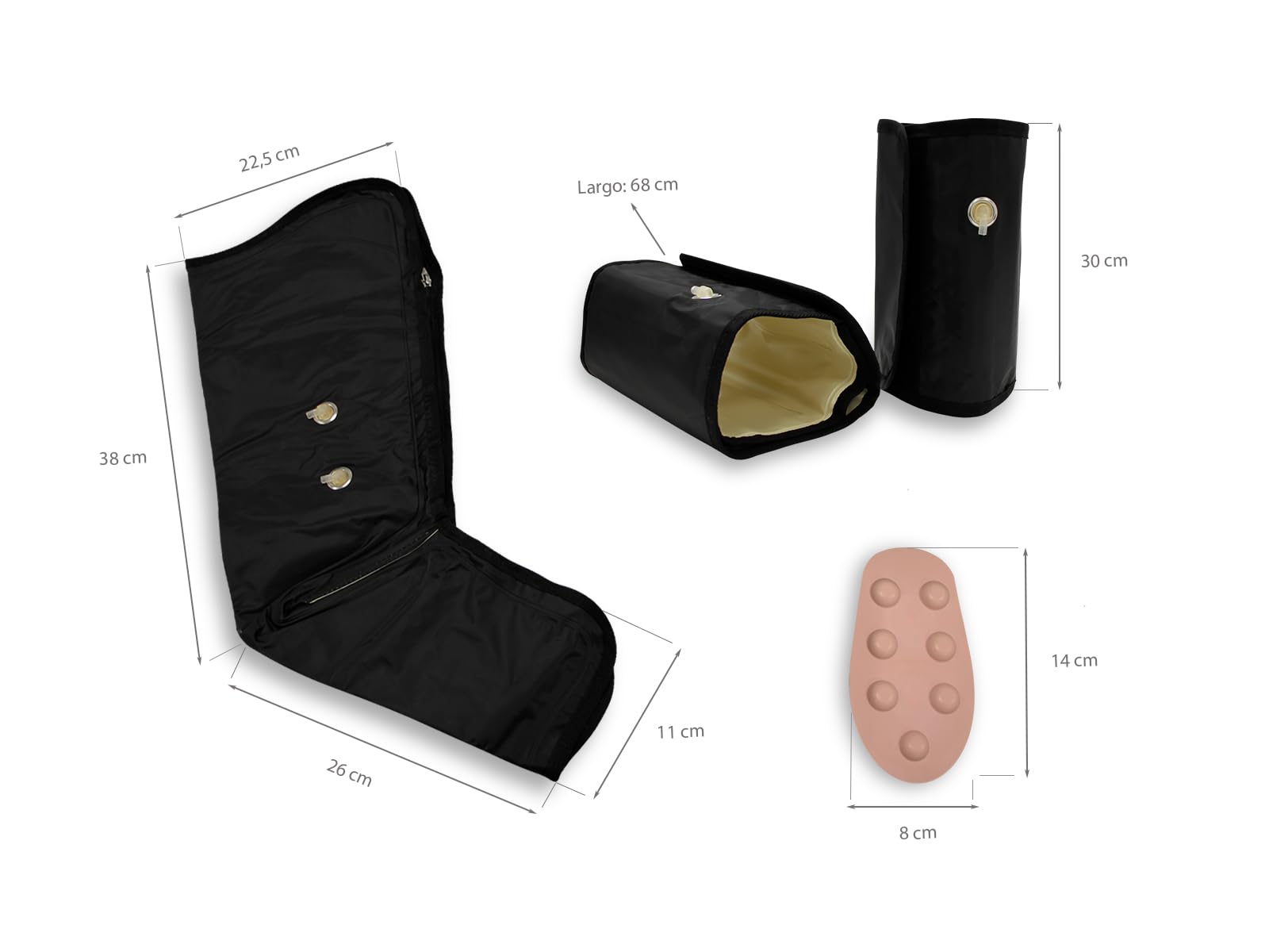 WELLCORE - Stivali pressoterapia con USB, 9 livelli di intensità | 2 modalità di massaggio | Facile da usare, 10 W, massaggio rilassante, sollievo per gambe stanche