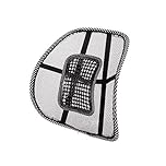 1Pcs Air Flow Lumbar Support Cushionwith Elasticated Positioning Strap for Car Seat or Chair Back Rest