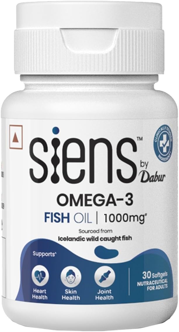 Omega-3 Fish Oil Capsules 1000mg - 30 softgels| Supports Heart, Skin & Joint Health | With EPA & DHA | Sustainably Sourced from wild-caught Icelandic Fish | Capsule for Men & Women