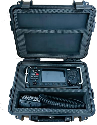 PUEKEO Waterproof and Dustproof Portable Box with Adjustable Foam Insert for XIEGU X6200 - IP67 Protective Case, blue, Waterproof