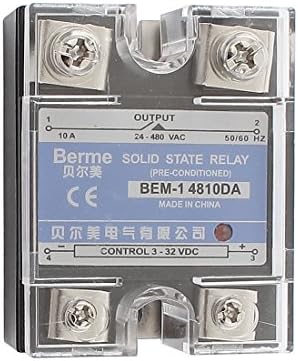 Uxcell Solid State Relay Module, BEM-1 4810DA DC-AC 25A 3-32VDC/24-480VAC