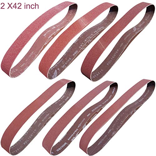 Sackorange 12 PCS 2 inch x 42 inch Abrasive Sanding Belts - 2