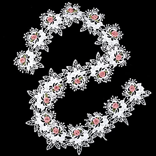 Flower Pearl Beads Lace Trim Ribbon Floral Applique Embroidered Lace Ribbon For Sewing, Wedding Dress, Clothes Decoration #TOP3