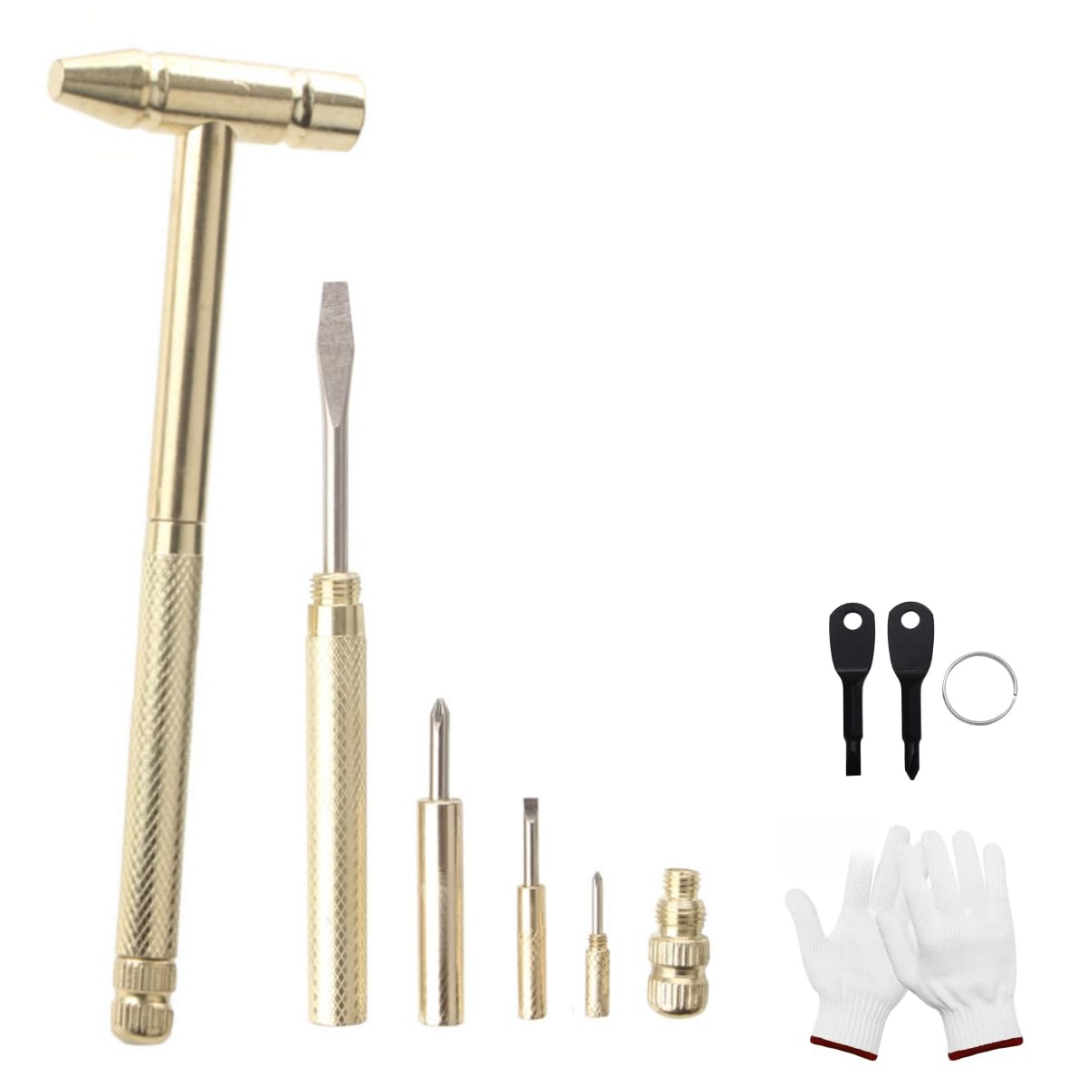 JinChengnan 6 in 1 Brass Multifunctional Mini Hammer, Small Screwdriver Set,for Repair Mobile Phones, Watches,Camera,Tablet,Laptops,Jewelry and Other Small Parts. (1pcs) (B0CG38Q1RJ) Amazon Price History, Amazon Price Tracker