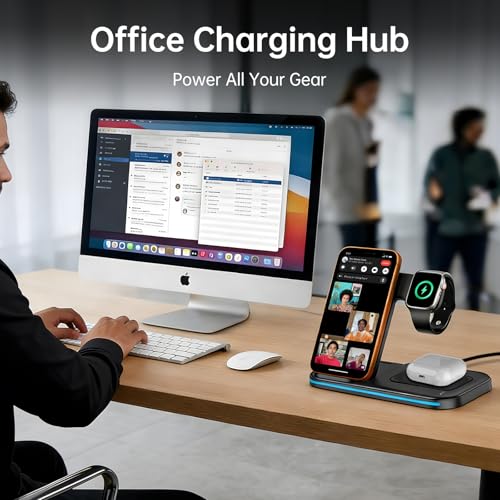 74% Off 3-in-1 Wireless Charging Station for iPhone, Watch, AirPods