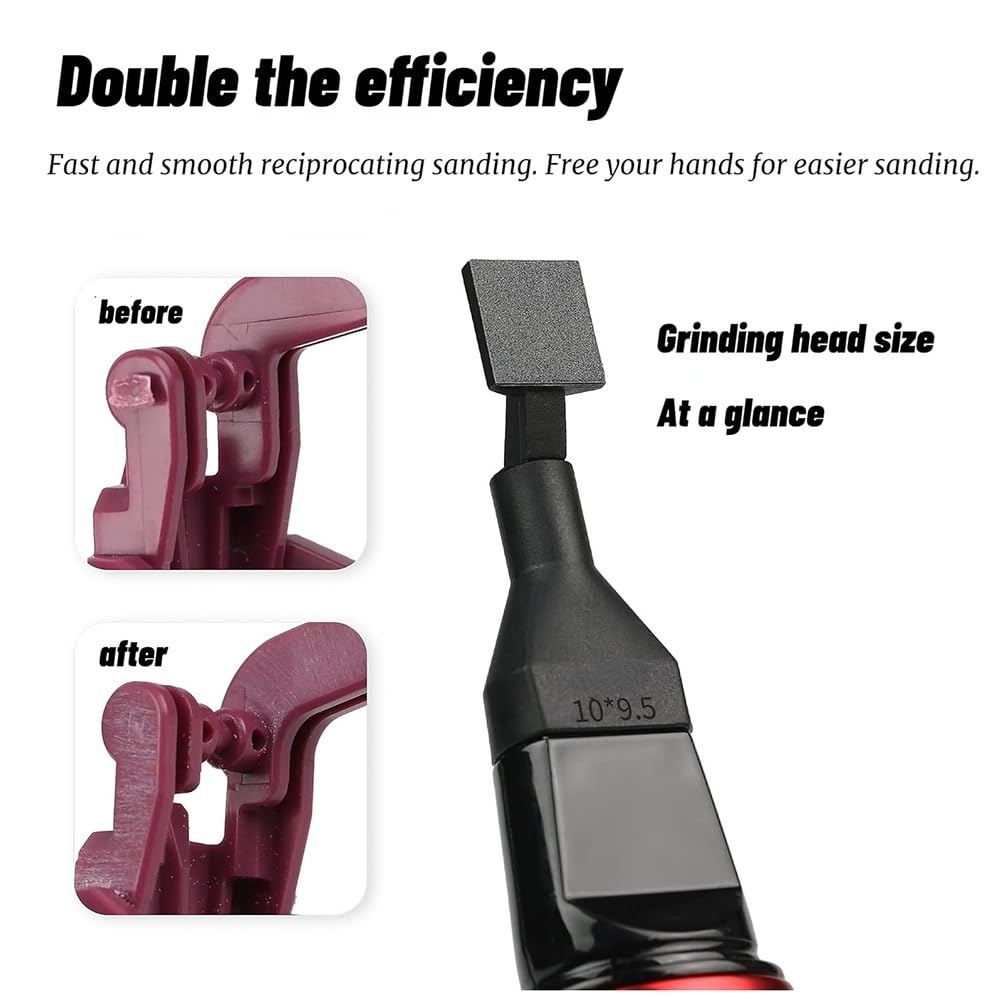 loweo Ponceuse de Détail Alternative, Stylo de Ponçage à Chargement USB, Papier de Verre Coloré Sans et Auto-Adhésif Réglable à 3 Vitesses