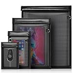 4 Pack Faraday Bags for Phones,Waterproof & Fireproof Document Bag EMP RFID Blocking Pouch for Car Keys Anti Theft