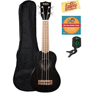 Kala KA-15S-BLK Ukulélé soprano en acajou satiné – Ensemble noir avec housse de transport, accordeur, DVD d’instructions… - Les Beatles, Paul McCartney, John Lennon, RIngo Starr, George Harrison