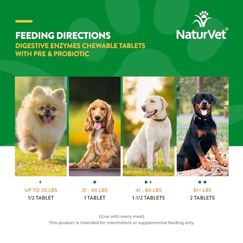 Image of NaturVet Digestive Enzymes with Pre & Probiotic for Dogs & Cats - 90 Count