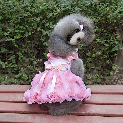 PINNKL Vestido de cachorro pequeno - Summer Outfits Bow Princess Dress Cão Vestido de Aniversário,Fa