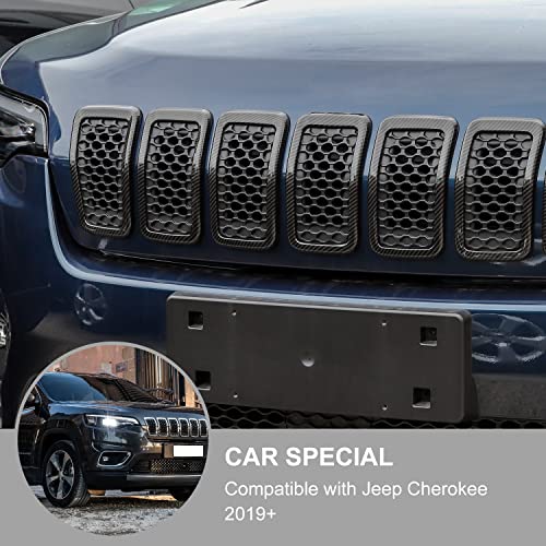Image of JeCar Grill Inserts for 2019+ Jeep Cherokee (Carbon Fiber Grain)