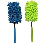 zdyCGTime Extendable Microfiber Hand Dusters Washable Dusting Brush with Telescoping Pole for...
