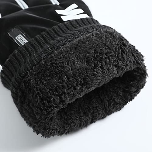 Men Women Winter Ski Gloves Outdoor Warm Fleece Touch Screen Skiing Cycling Gloves (Color : A, Size : One Size) (A One Size)