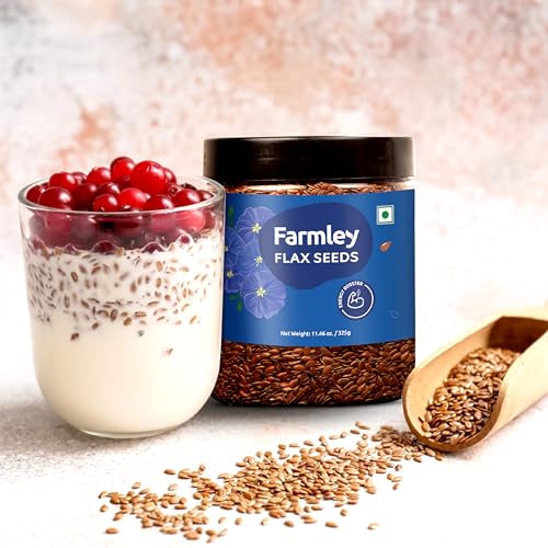 Farmley Premium Flax Seeds 11.46 oz, Whole Seeds, Raw Seeds, Plant Based High Protein and High in Fiber, Gluten - free, Gels Easily 325 g (11.46 oz) - Thumbnail 5
