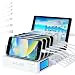 ideallife Charging Station Dock for 7 Ports USB Charger, 60W Desktop Docking Station Organizer with 7 Short Mixed Cables for Cell Phones, Smart Phones, Tablets, Multiple Device(White)