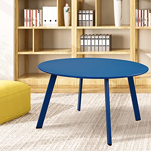 Grand patio Coffee Table Side Table Round End Table for Outdoor 70CM X 70 CM Lightweight Beside Table for Garden Terrace Living Room Office Outdoor Indoor Balcony -Peacock Blue - Image 4